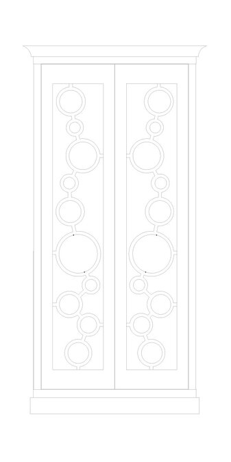 Wardrobe doors with circle feature detail