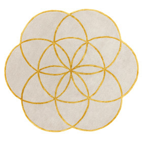 Aria round rug in mustard