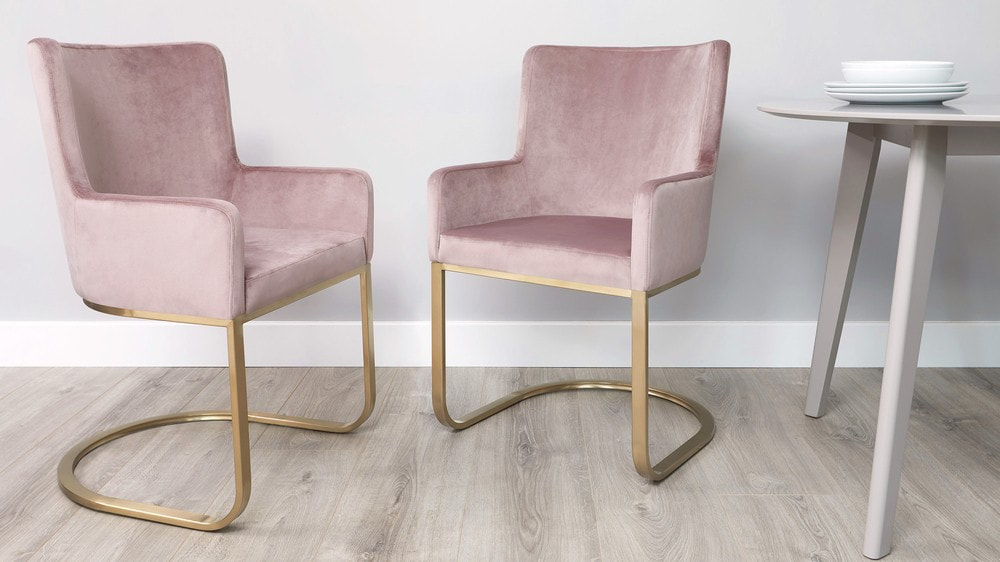 Danetti Form dining chairs in Blush Pink