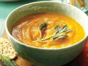 Butternut Squash & Sage soup cooked on an Everhot