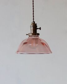 Pink glass pendant light