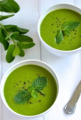 Pea and Mint Soup recipe for Everhot cooking