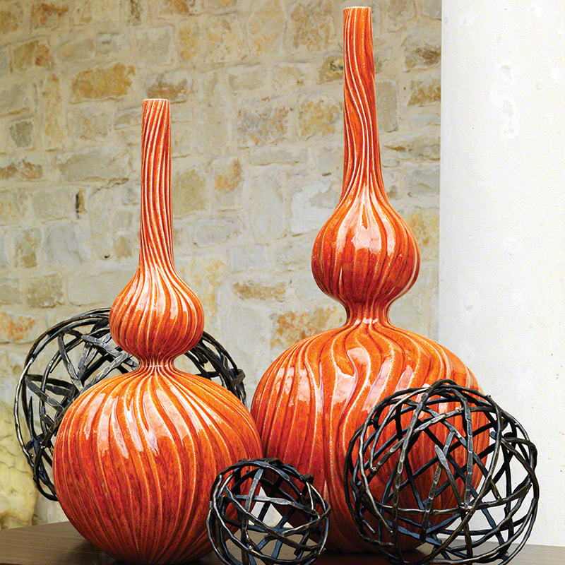 Orange vases