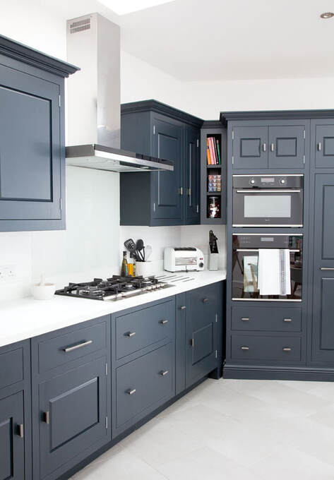Hand painted dark grey bespoke kitchen by Christopher Howard