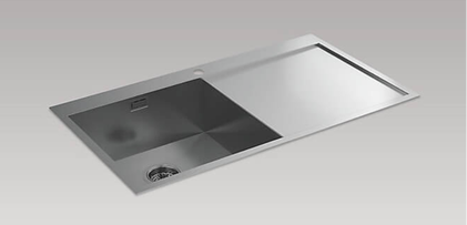 Kohler True sink with single bowl and drainer