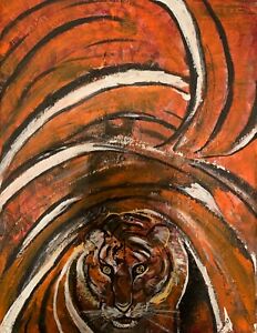 Abstract tiger wall art